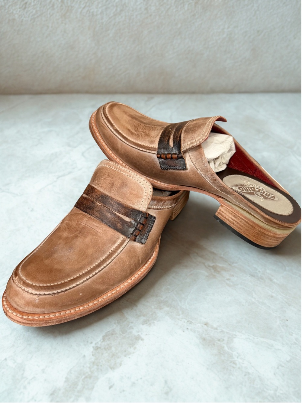 Freebird by Steven Tan Leather Mule with Dark Brown Strap
